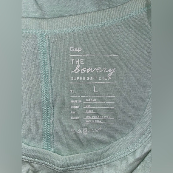 Gap “The Bowery Super Soft Long sleeve” Light Turquoise tee - Picture 2 of 2